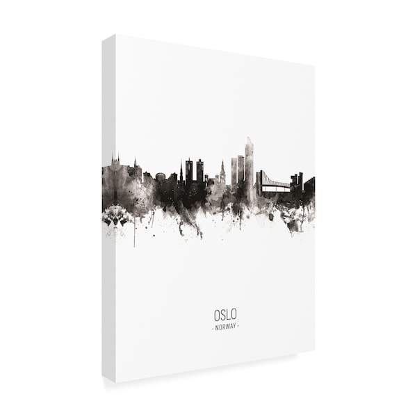 Michael Tompsett 'Oslo Norway Skyline Portrait II' Canvas Art,24x32